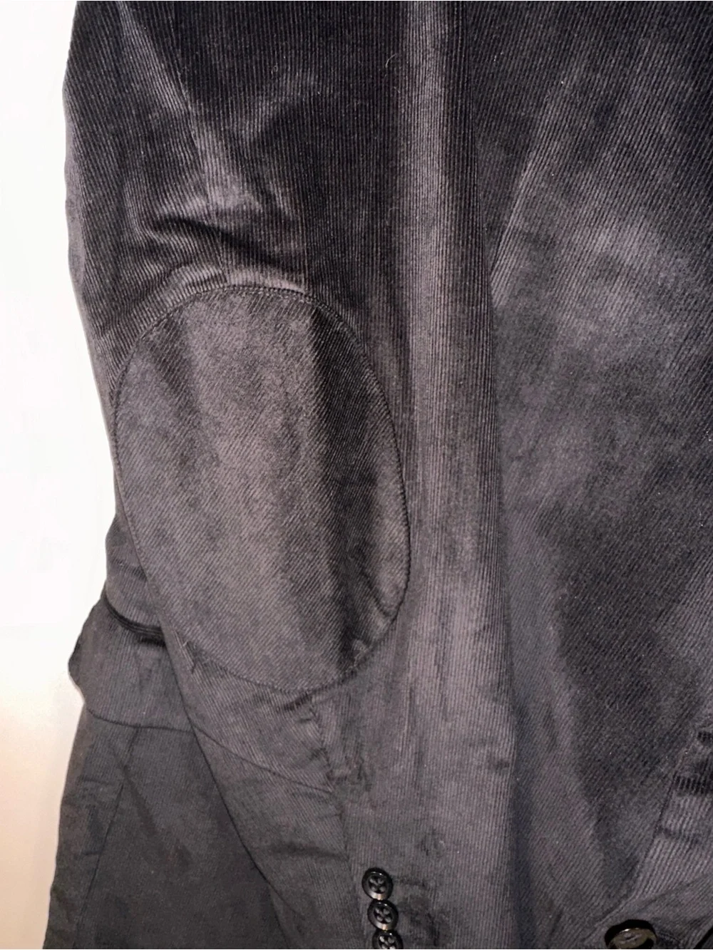 Stafford Black Corduroy Jacket Elbow Patches Sports Coat Stretch Men’s 48L $168